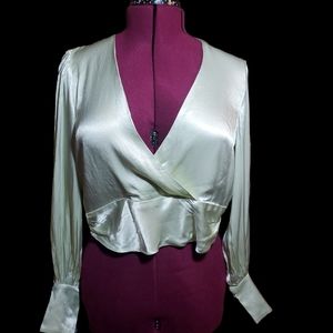 Bardot size 6/Small long sleeve wrap style top